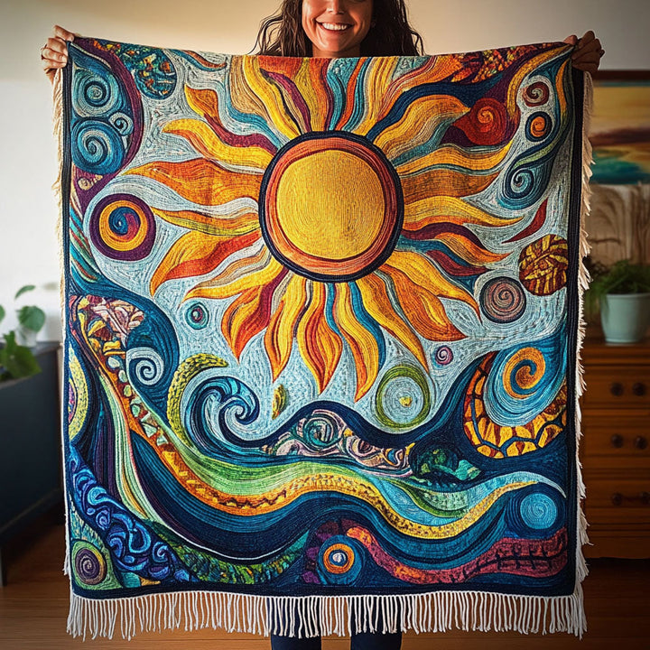 Eternal Sunburst Woven Sofa Blanket