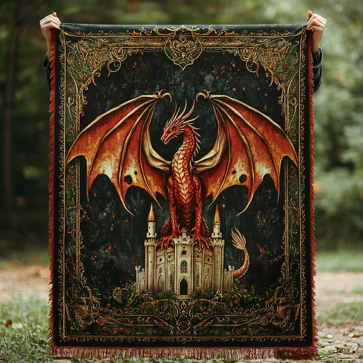 Ethereal Wyrm of Avalon Woven Sofa Blanket