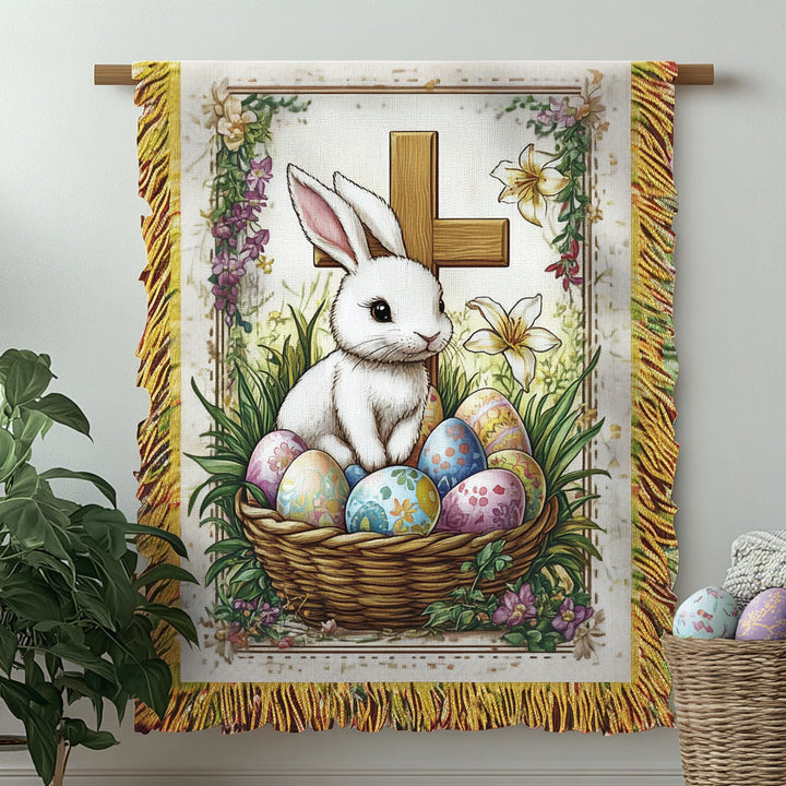 Faithful Easter Bunny Woven Sofa Blanket