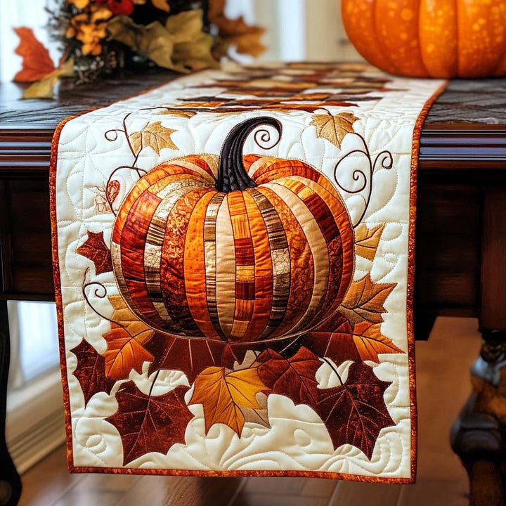 Fall Pumpkin Quilted Table Runner