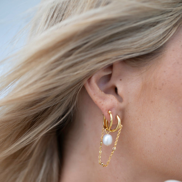 Shiny dangling earrings
