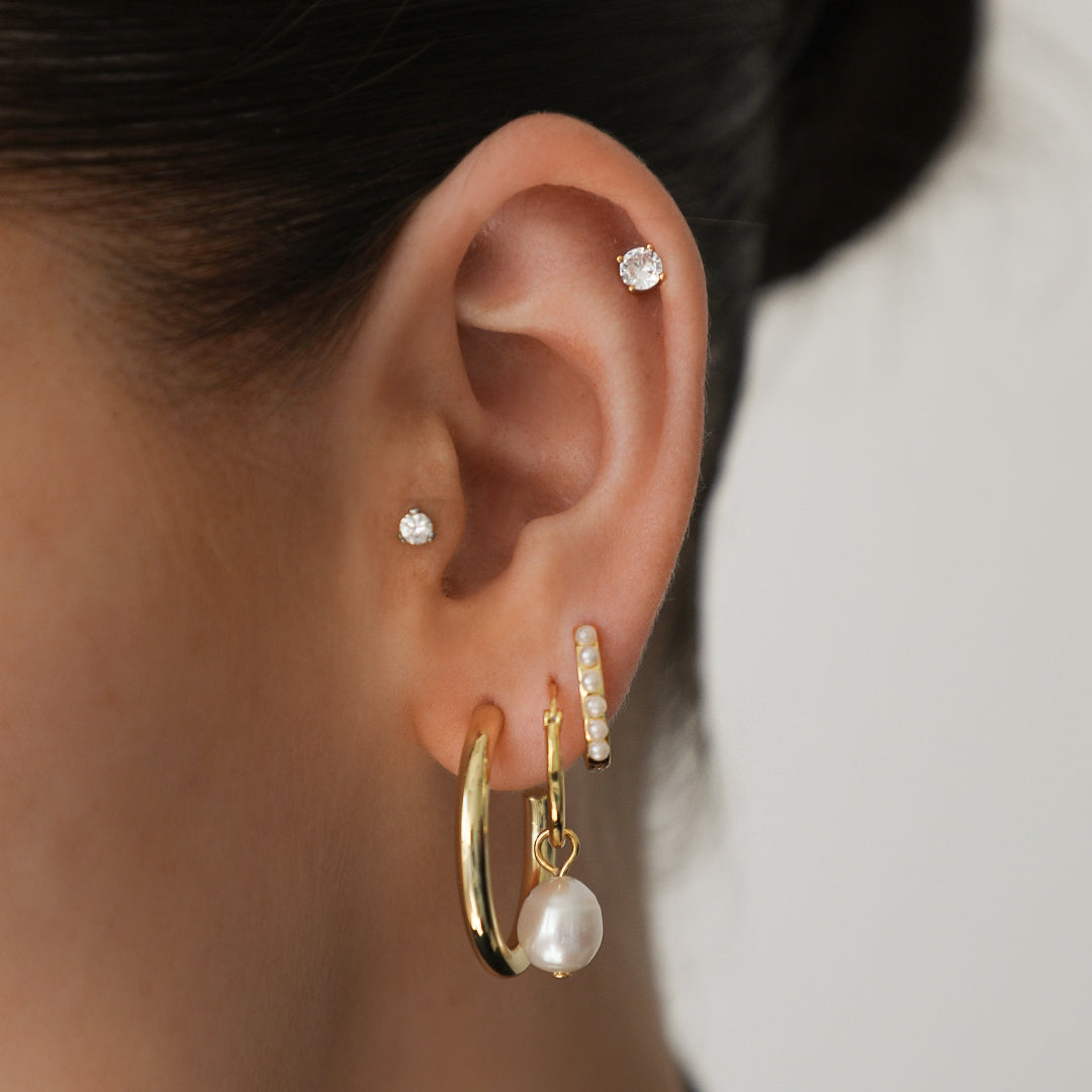 Shiny dangling earrings