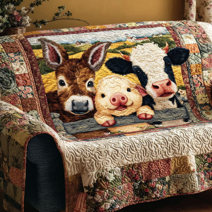 Farm Companions Quilted Sofa Cover