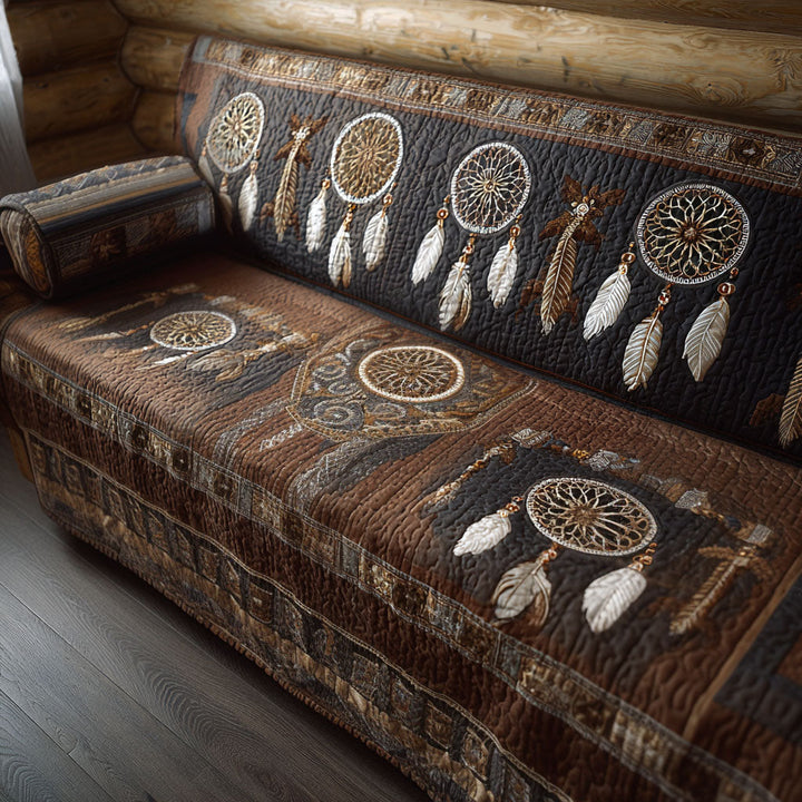Feather and Earth Quilted Sofa Cover