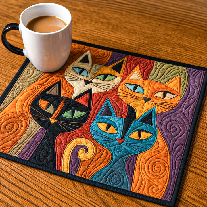 Feline Frolic Quilted Placemat