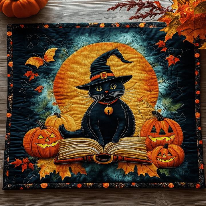 Feline Witch Quilted Placemat