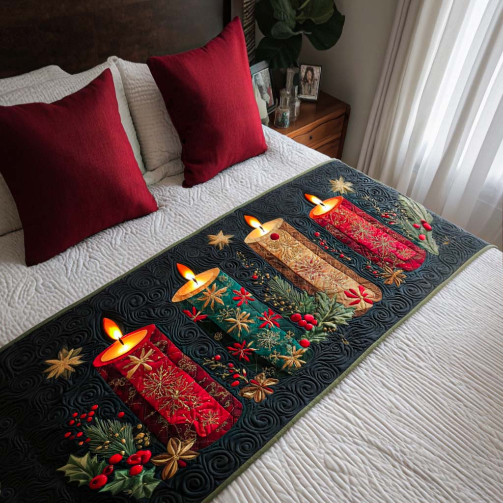 Christmas Quilted Bed Runner