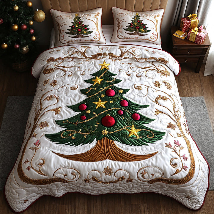 Christmas 3-Piece Quilted Bedding Set