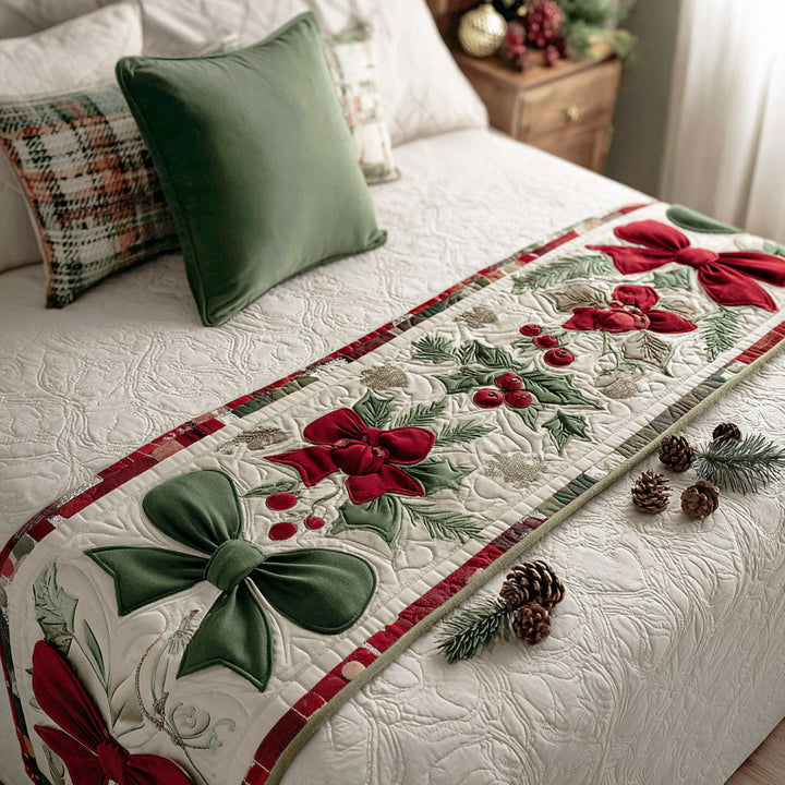 Festive Chimes Quilted Bed Runner