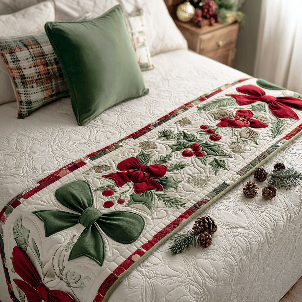 Christmas Quilted Bed Runner