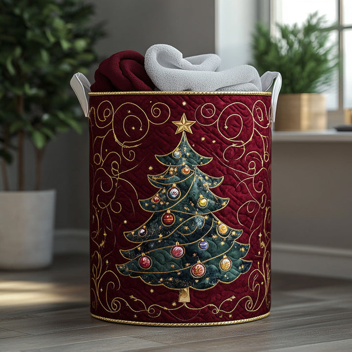 Christmas Quilted Laundry Basket