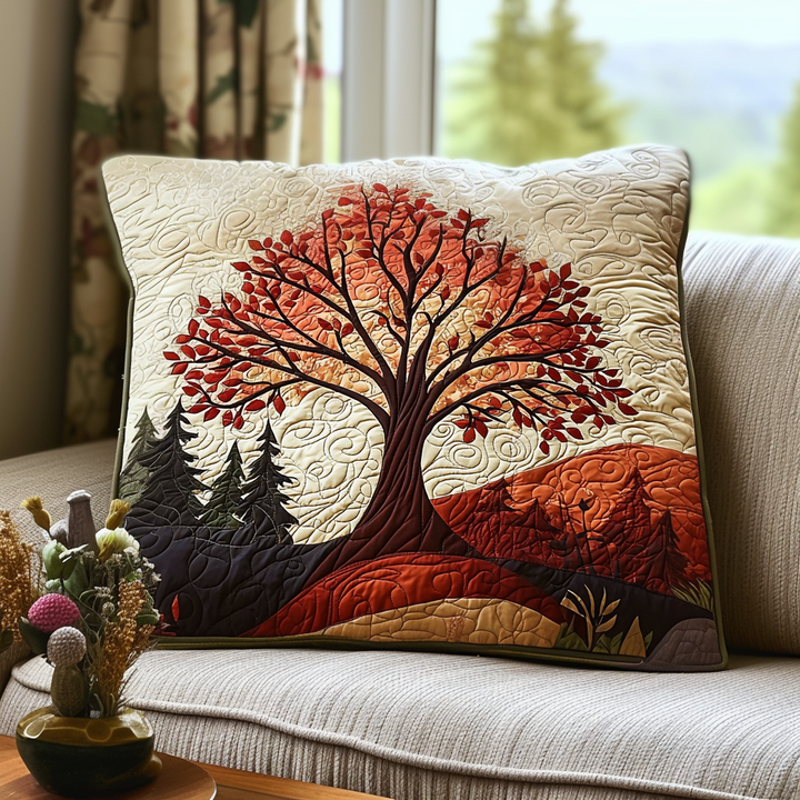 Firelight Tree Quilted Bedding Pillow Case