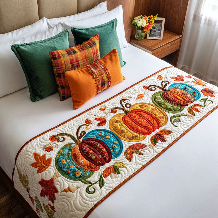 Fireside Frolic Quilted Bed Runner