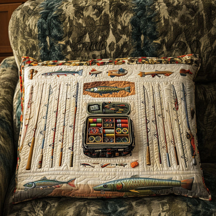 Fishing Expedition Quilted Bedding Pillow Case