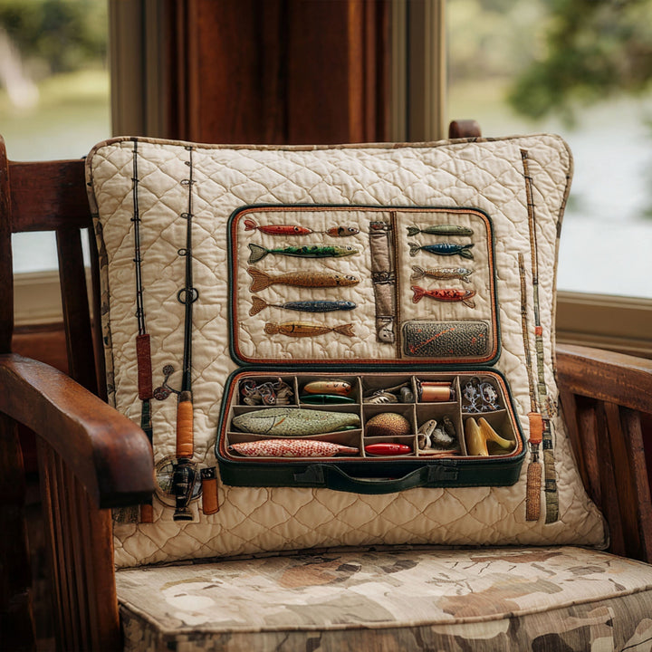 Fishing Quilted Bedding Pillow Case