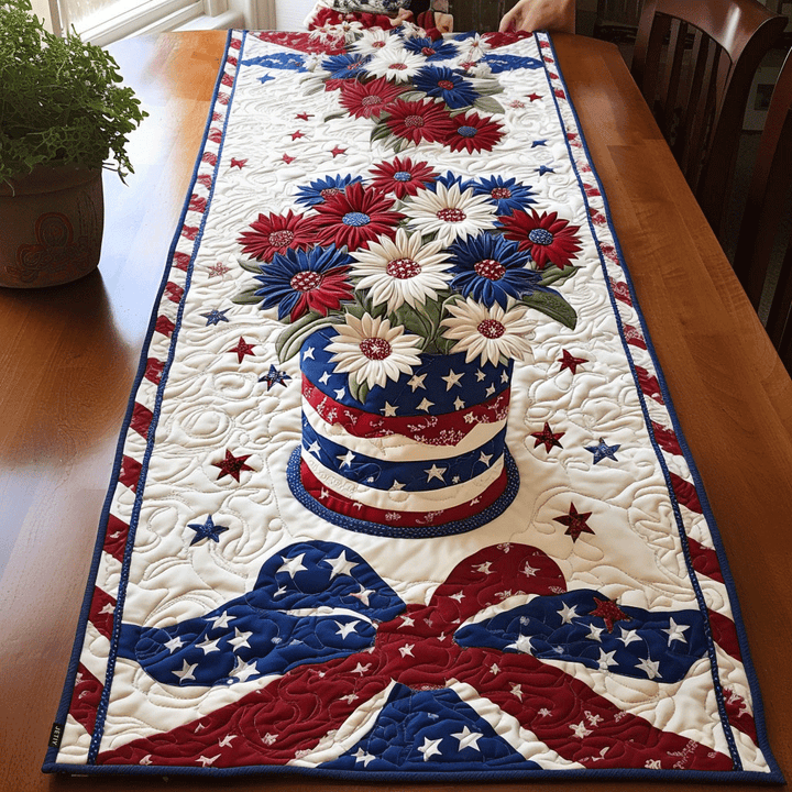 Floral Freedom Quilted Table Runner