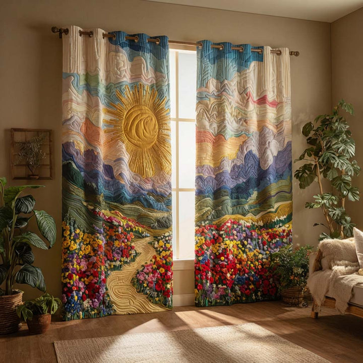 Floral Path Quilted Curtains
