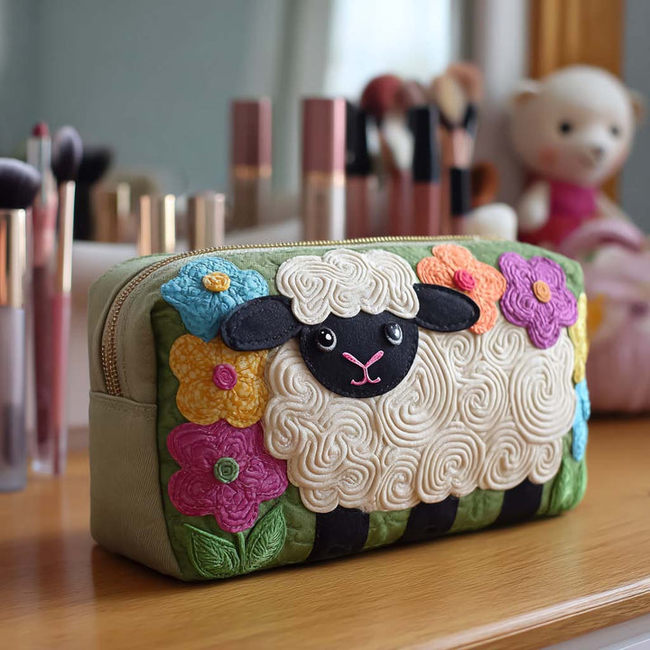 Sheep Quilted Makeup Bag