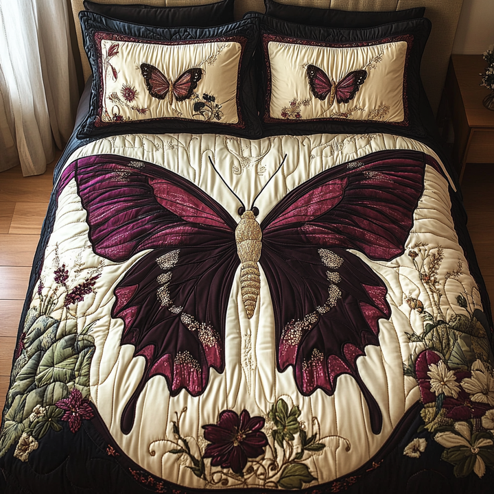 Butterfly Quilted Bedding Set