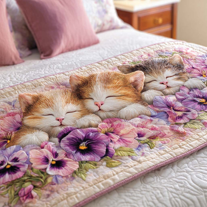 Cat Quilted Bed Runner
