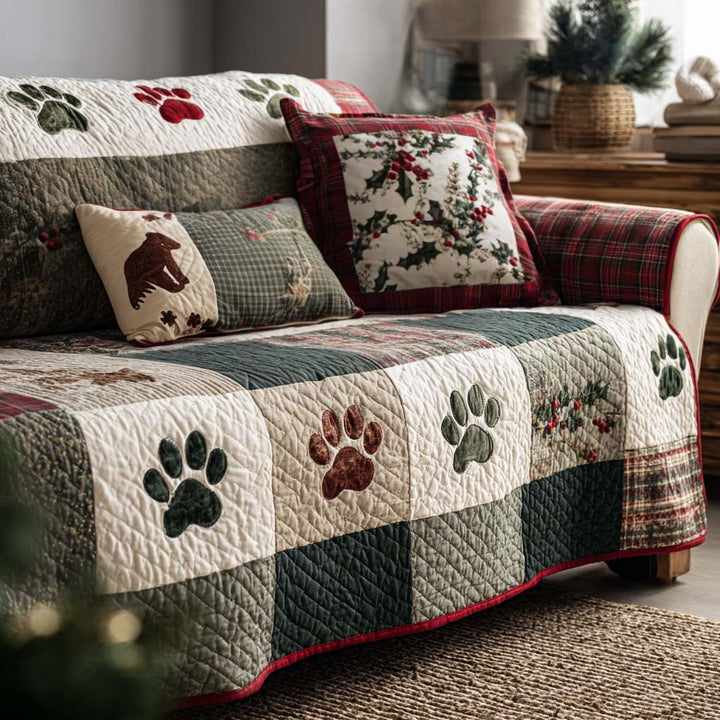 Fluffy Paws Quilted Sofa Cover