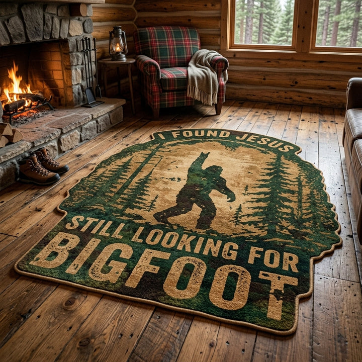 Forest Bigfoot Custom Shape Area Rug