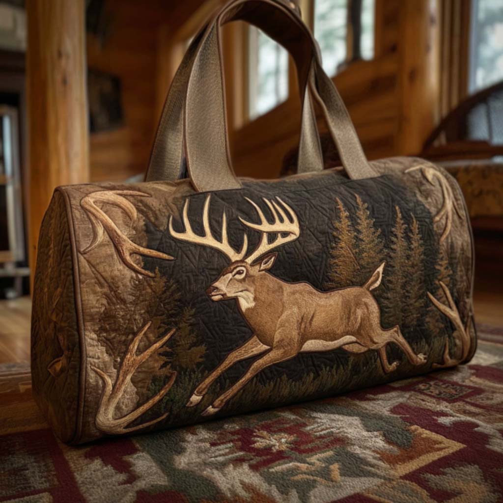 Deer Quilted Duffle Bag