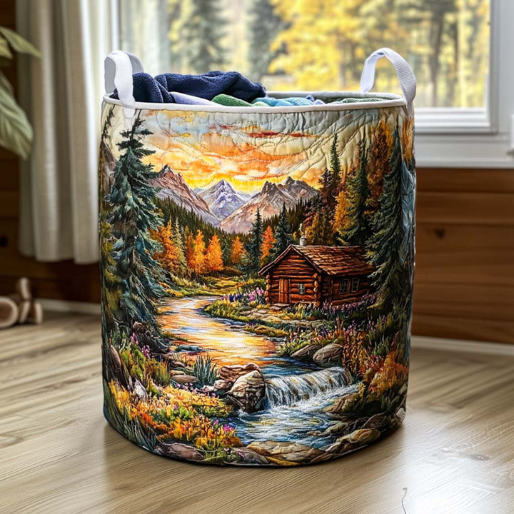Forest Escape Quilted Laundry Basket