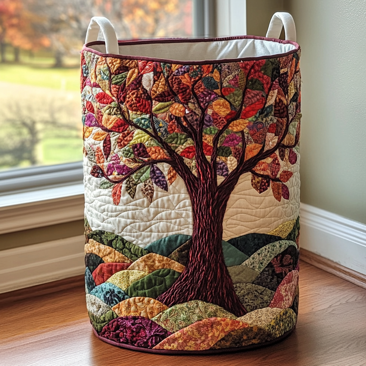 Forest Spirit Quilted Laundry Basket