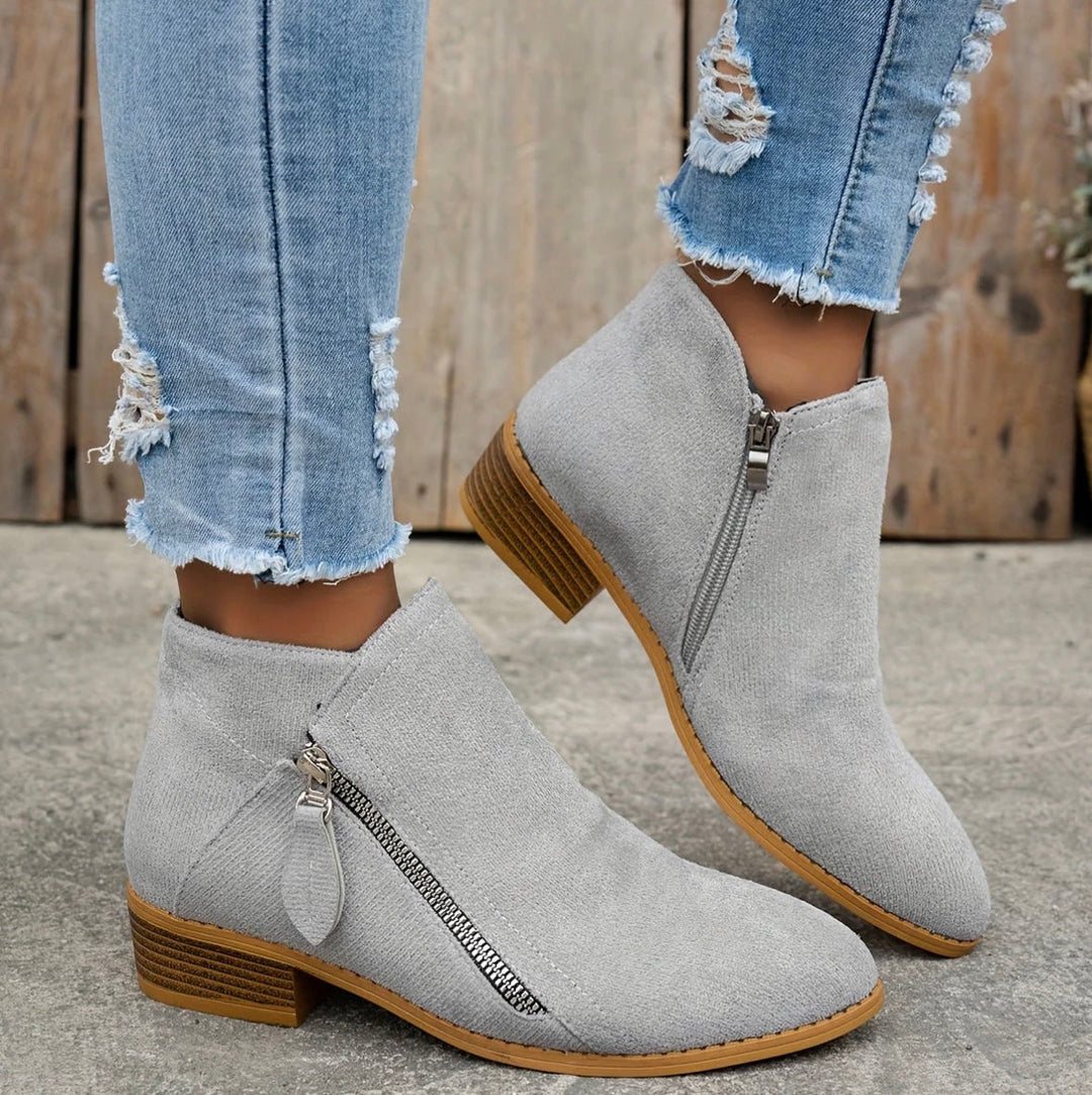Waterproof Zipped Ankle Boots