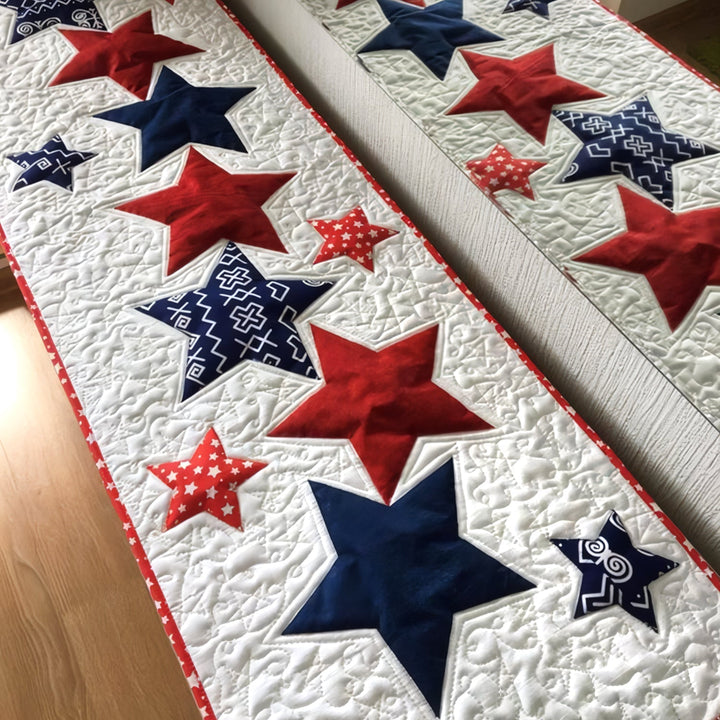 Freedom Stars Quilted Table Runner