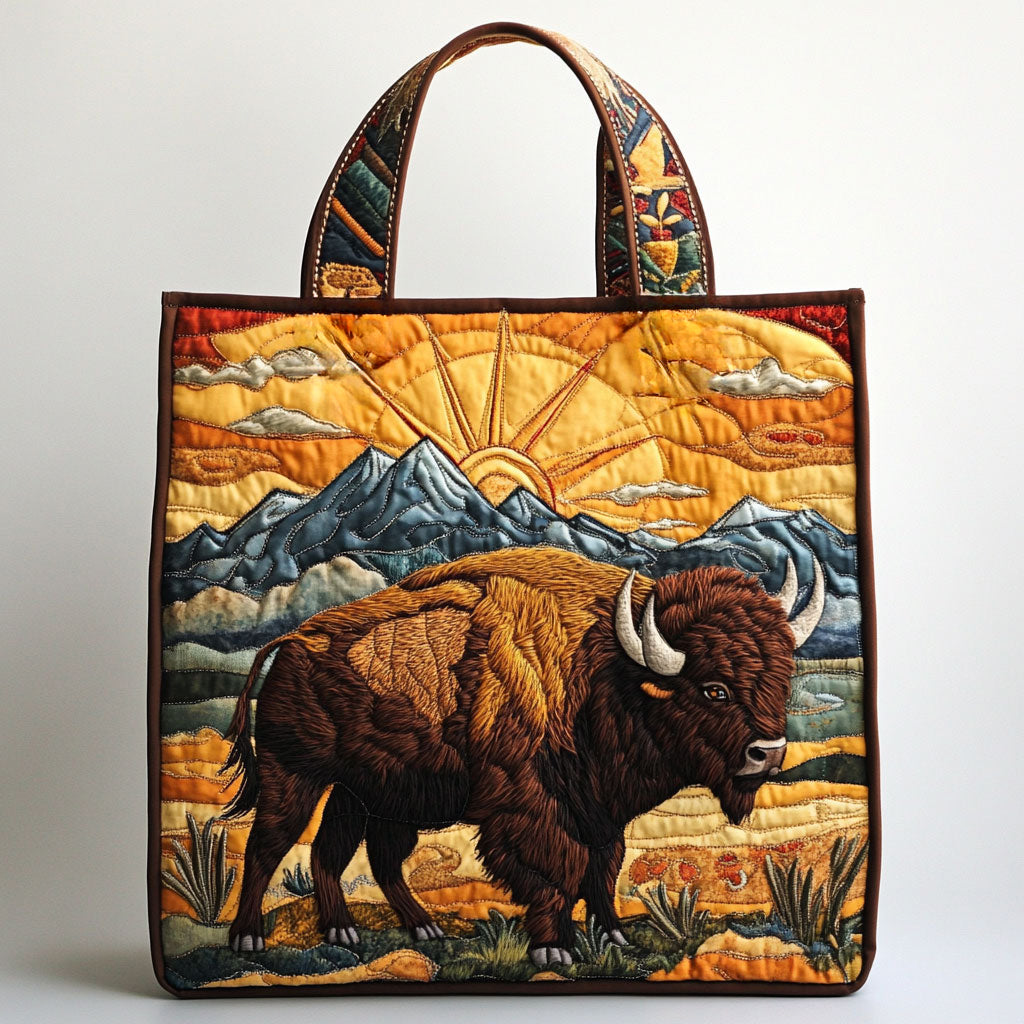 Freedom Bison Quilted Tote Bag