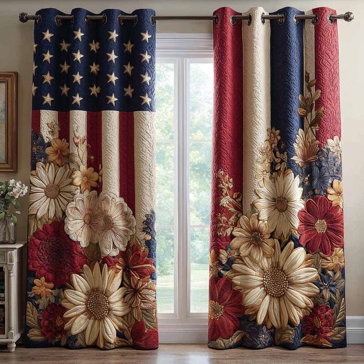 Freedom Flowers Quilted Curtains