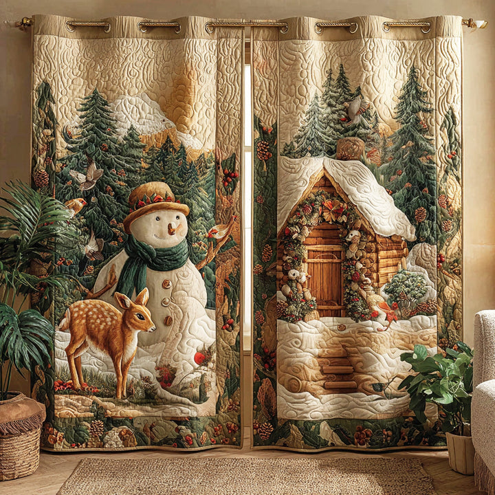 Frost Garden Snowman Quilted Curtains