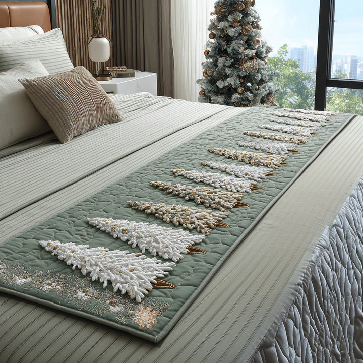 Frosted Pines Quilted Bed Runner