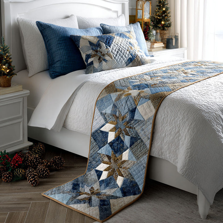 Frosted Petals Quilted Bed Runner