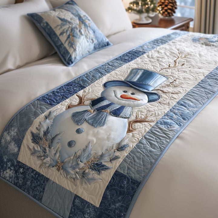 Frosty Charm Quilted Bed Runner