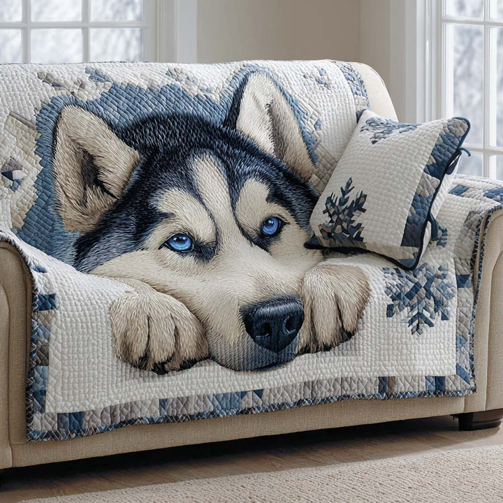 Frosty Dreamer Quilted Sofa Cover