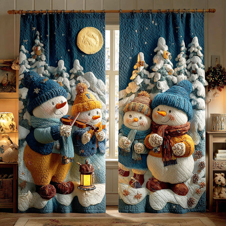 Frosty Smile Night Quilted Curtains