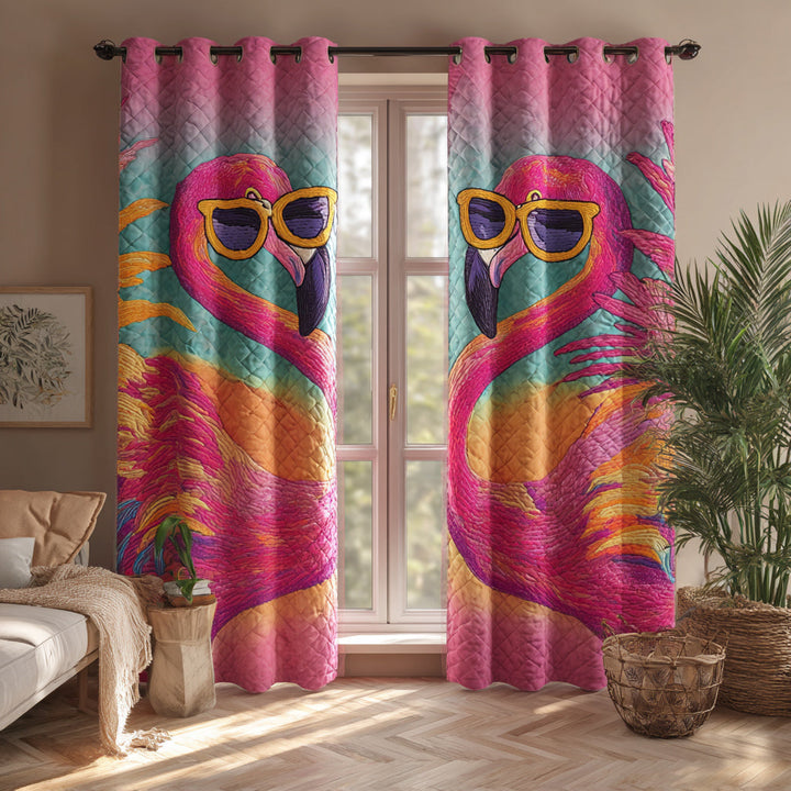 Funk Flamingo Quilted Curtains