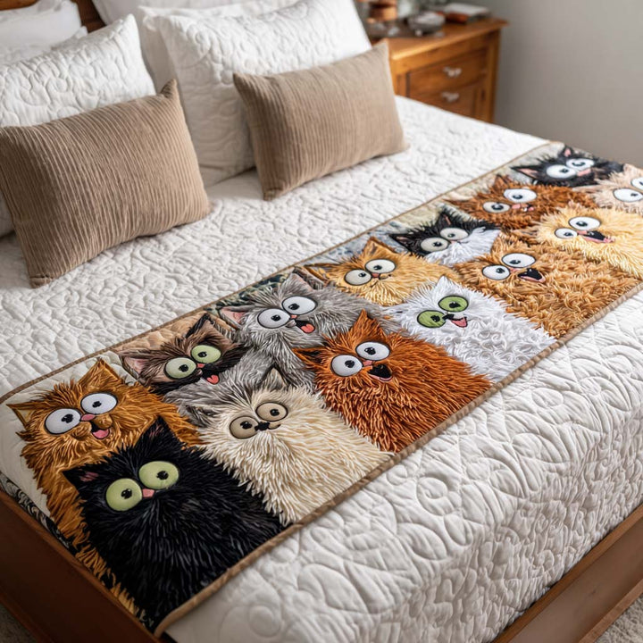 Cat Quilted Bed Runner