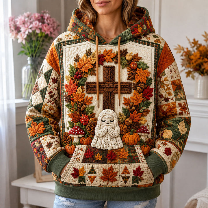 Hoodie with a Praying Spirit and a Cross