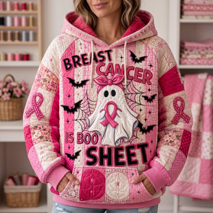 Hoodie with a pink ribbon