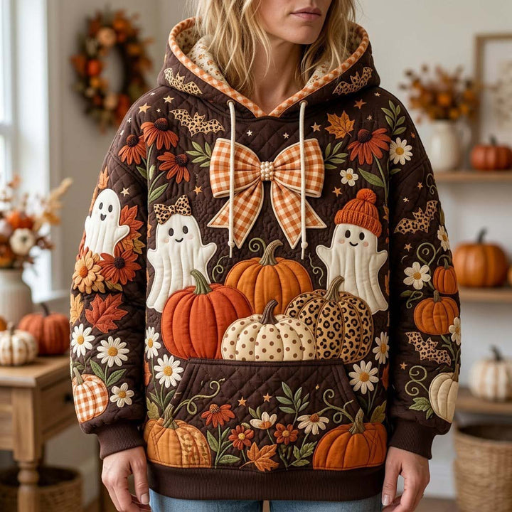Scary Hood with Pumpkin Pattern
