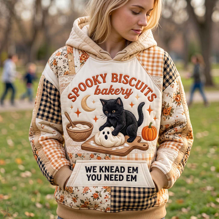 Hoodie Cat at Midnight in Autumn