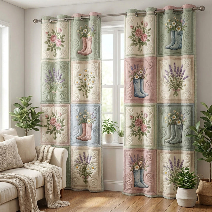 Garden Boots Quilted Curtains