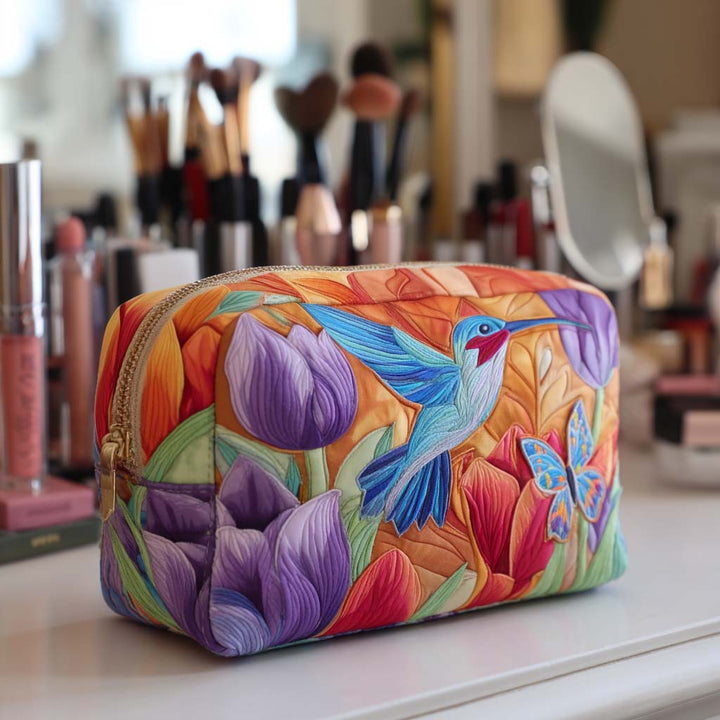Garden Glow Quilted Makeup Bag