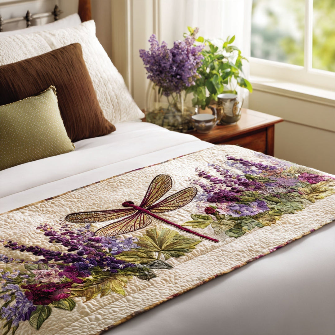 Dragonfly Quilted Bed Runner