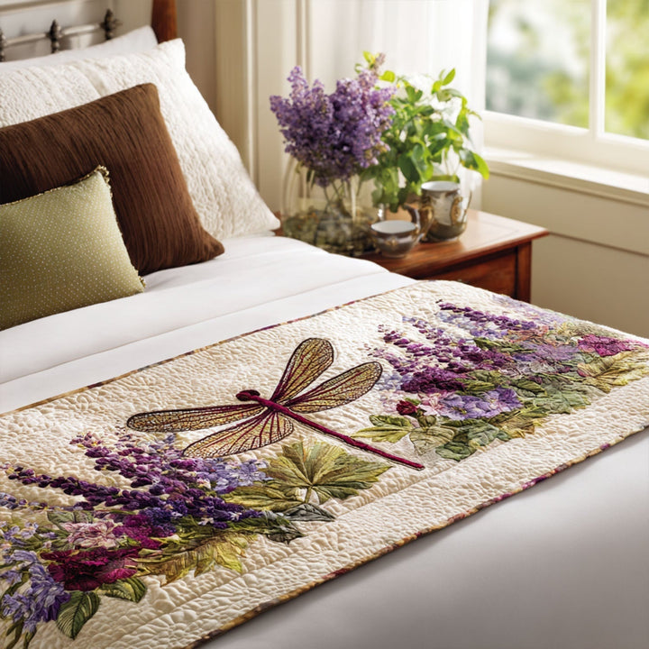 Dragonfly Quilted Bed Runner