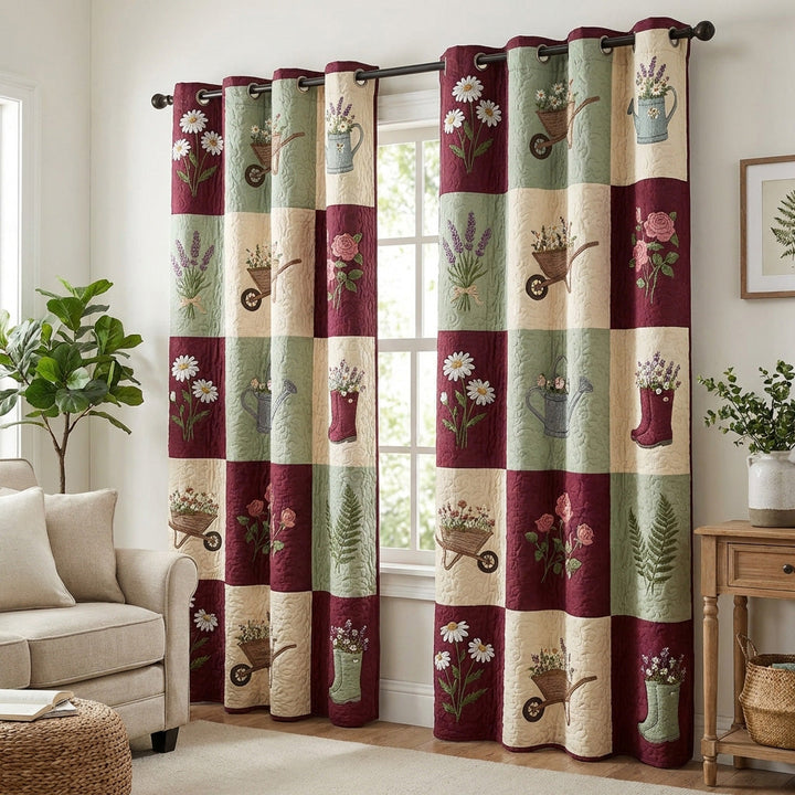 Garden Patchwork Quilted Curtains